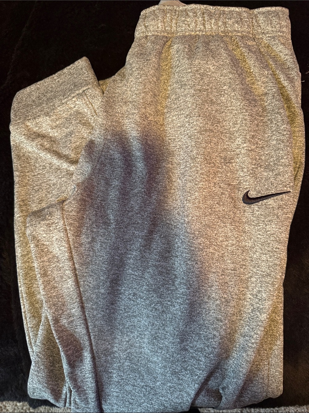 Nike Grey Heather Joggers with Black Swoosh